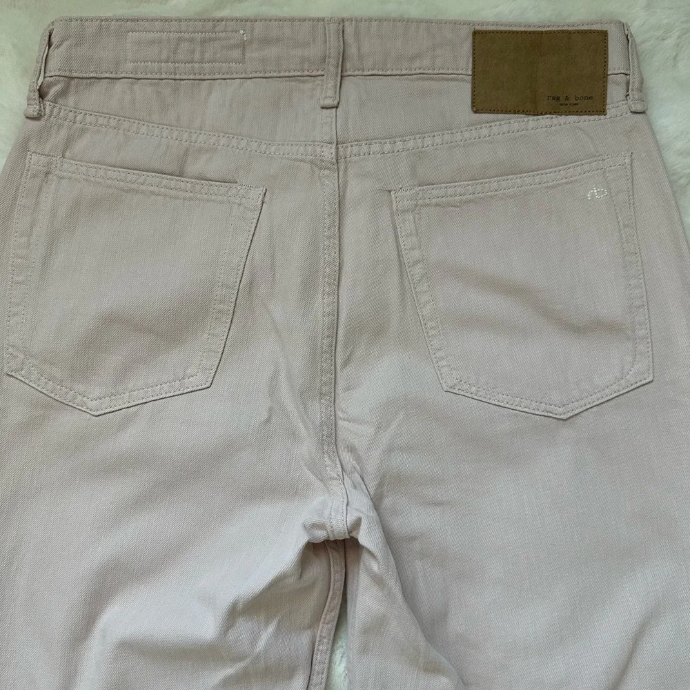 Rag & Bone New York Blush Pink Mid-Rise Wide Leg Button Fly Jeans- size 28. - Picture 5 of 11